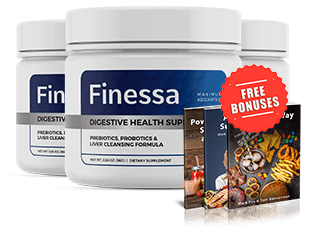 Finessa 3 bottle pack — 90-day digestive support supply with 3 free bonuses